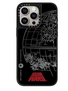 Casetify Star Wars Black Phone Case with White Line Art and Red Accent 15 Pro